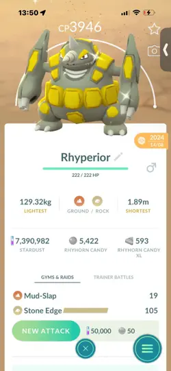 Pokemon Go Shiny Rhyperior ( Max CP) - Image 1