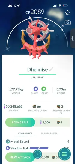 Pokemon Go Shiny Dhelmise - Image 1