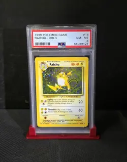 1999 Pokemon Unlimited - RARE HOLO - PSA GRADED - Raichu 14/102 - PSA 8 - NM-MT - Image 1
