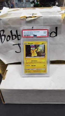 2022 PIKACHU HOLO POKEMON GO TINS BLACK STAR PROMO POKEMON TCG PSA 9 #SWSH234 - Image 1
