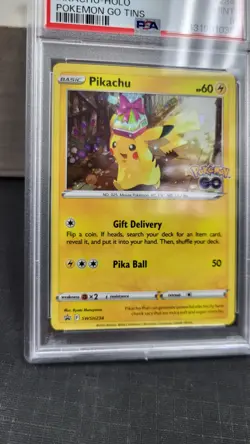 2022 PIKACHU HOLO POKEMON GO TINS BLACK STAR PROMO POKEMON TCG PSA 9 #SWSH234 - Image 4