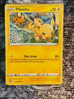 Pokemon TCG Card Holiday Advent Calendar 2023 Stamp Pikachu 049/195 Galaxy Holo - Image 1