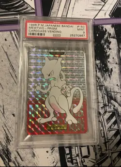 Bandai 1996 Pokemon Carddass Vending Mewtwo Prism #150 PSA 9 Japanese - Image 1