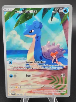 Pokemon TCG Misty's Lapras 194/182 Sv10 Destined Rivals IR Holo Full Art NM - Image 1