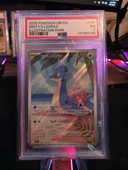 Pokemon TCG Misty's Lapras 194/182 Destined Rivals Illustration Rare Holo PSA 7 - Image 1