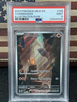 PSA 9 Charmander #168 Illustration Rare Scarlet & Violet 151 2023 POKEMON MEW EN - Image 1