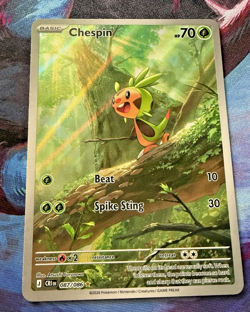 Pokemon TCG Chespin 087/086 Rising Chaos Illustration Rare Holo IR NM - Image 2