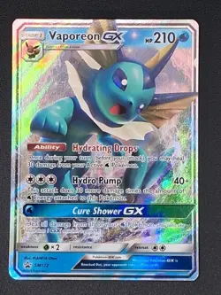 Pokemon TCG Vaporeon GX SM Black Star Promo Card SM172 - Image 1