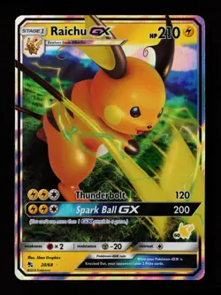 Raichu GX 20/68 Holo GX Rare Hidden Fates Pokemon Cards - Image 1