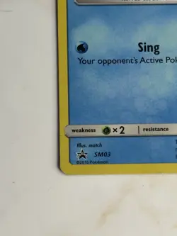 Pokemon Card Popplio SM03 Black Star Promo Sun & Moon Holo Rare - Image 5