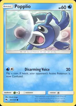 Popplio 64/214 Common Lost Thunder Pokemon Lightly Played - Image 1