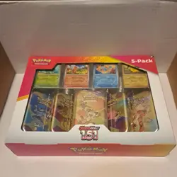 Pokemon TCG Scarlet and Violet Costco 151 Mini Tin 5 Pack (Meowth) - Image 1