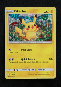 Pokemon "Pikachu" 4/12 *Holo* McDonald's 2018 - English - Light Played - Image 1