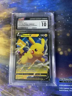 PIKACHU V 2021 POKEMON BLACK STAR PROMOS SWSH061 HOLO CGC 10 - Image 1