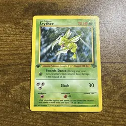 Pokemon TCG 1st Edition Scyther 26/64 Jungle Non Holo Rare VTG WOTC 1999 HP - Image 1