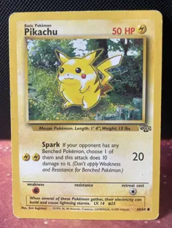 Pikachu 60/64 Pokemon TCG Jungle Set WotC HP - Image 1
