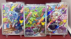 First Partner Illustration Series 2 Galar Set Grookey, Scorbunny, Sobble NM - Image 1