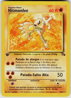 Hitmonlee 22/62 Rare Fossil Pokemon Unlimited Lightly Played [Spanish] - Image 1