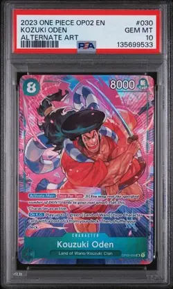2023 ONE PIECE OP02-PARAMOUNT WAR #030 KOZUKI ODEN ALTERNATE ART PSA 10 - Image 1