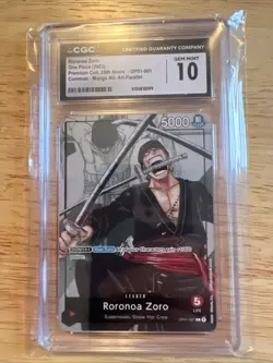 2022 ONE PIECE RORONOA ZORO MANGA ALT ART OP01-001 CGC 10 H PT - Image 1