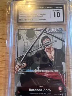 2022 ONE PIECE RORONOA ZORO MANGA ALT ART OP01-001 CGC 10 H PT - Image 4