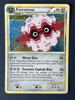 Forretress 3/90 Heart Gold Soul Silver Undaunted Holo Rare Pokemon Card - LP - Image 1