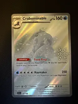 Pokemon TCG Crabominable 149/142 Snowflake Stamp Promo Card Stellar Crown NM - Image 1