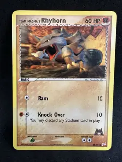 Pokemon Team Magma's Rhyhorn 68/95 Team Magma vs Team Aqua Common VLP/NM - Image 1