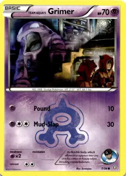 Pokemon Team Aqua's Grimer 7/34 Double Crisis Non Holo LP - Image 1