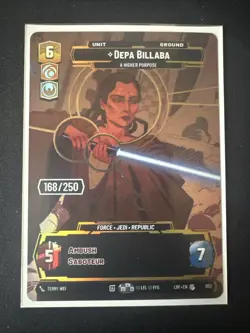 Depa Billaba 168/250 Serialized Legends Of The Force Star Wars Unlimited NM - Image 1