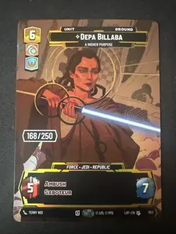 Depa Billaba 168/250 Serialized Legends Of The Force Star Wars Unlimited NM - Image 2