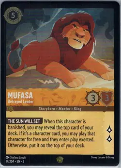Mufasa - Betrayed Leader 14/204 Foil Rise of the Floodborn - Lorcana - NM - Image 1
