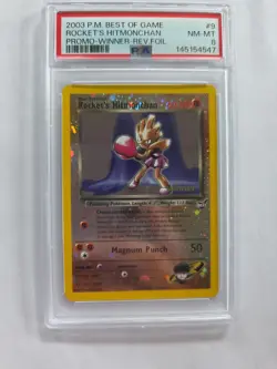 Pokemon 2003 Reverse Holo #9 Winner Promo Card Rockets Hitmonchan - Image 1