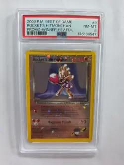 Pokemon 2003 Reverse Holo #9 Winner Promo Card Rockets Hitmonchan - Image 4