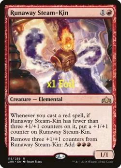 MTG Foil Promo Pack Guilds of Ravnica GRN Runaway Steam-Kin MINT - Image 1