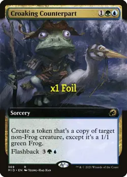 MTG Foil Borderless Innistrad: Midnight Hunt MID Croaking Counterpart MINT - Image 1
