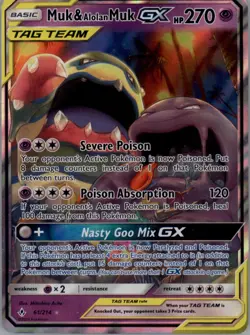 Muk & Alolan Muk GX 61/214 Holo - Pokemon SM - Unbroken Bonds - Image 1