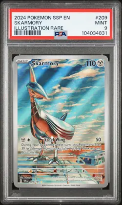 2024 POKEMON SSP EN-SURGING SPARKS ILLUSTRATION RARE #209 SKARMORY PSA 9 - Image 1