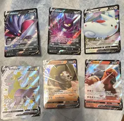 Pokemon TCG 6-Card V Lot Full Art Holo English 2022 Malamar Crobat + More - Image 1