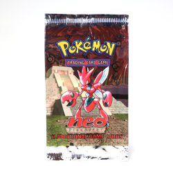 EMPTY Pokemon Card TCG Neo Discovery Booster Pack Wrapper (Scizor Art) - Image 1