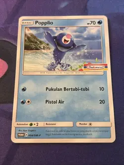 NM Popplio 004/SM-P Pokemon Indomaret Stamped Promo Indonesian Rare - Image 1