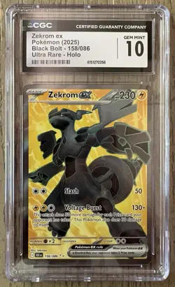 Pokemon Zekrom Ex #158 CGC Gem Mint 10 - Black Bolt - Image 1