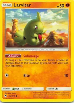 Larvitar 114/214 Lost Thunder Common NM Pokemon TCG - Image 1