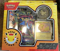 Pokemon TCG Pokemon Day 2026 Collection Box Pikachu Promo Coin 3 Packs - Image 1