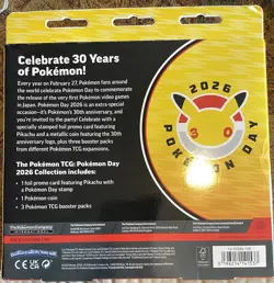 Pokemon TCG Pokemon Day 2026 Collection Box Pikachu Promo Coin 3 Packs - Image 2