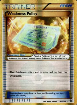 Weakness Policy 164/160 Secret Rare Primal Clash Pokemon Holo Near Mint - Image 1