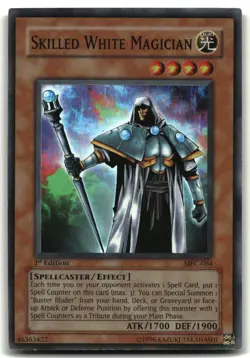 Skilled White Magician MFC-064 Magician's Force Yu-Gi-Oh 1st Edition DMG - Image 1
