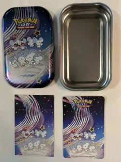 Pokemon TCG Maushold Paldean Fates Mini Tin With Sticker and Art Card Pokemon - Image 2