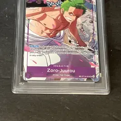2024 One Piece OP09 EN Treasure Rare #004 Zoro-Juurou PSA 10 GEM MINT - Image 3