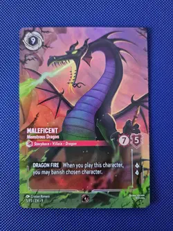 Maleficent Monstrous Dragon 5/P3 Enchanted Foil Promo Disney Lorcana Top 8 - Image 2